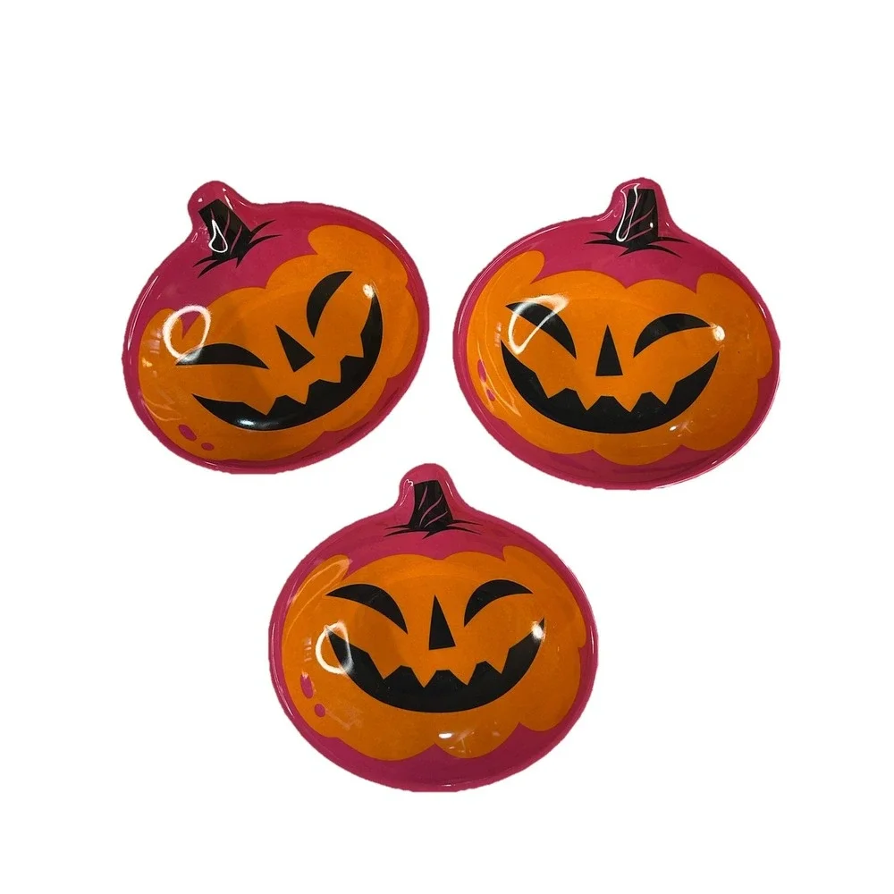 Hyde and Eek Figural Pumpkin Melamine Snack‎ Bowl Set of Three New